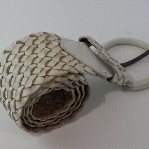 AF Abercrombie & Fitch Off-White Braided belt 2.5" Wide Size XS/S NWT